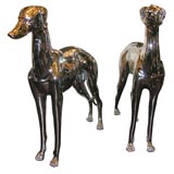 Pair of Nickel Plated Greyhounds