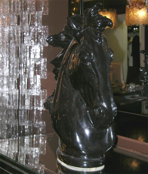 American Black Ceramic Horse Head