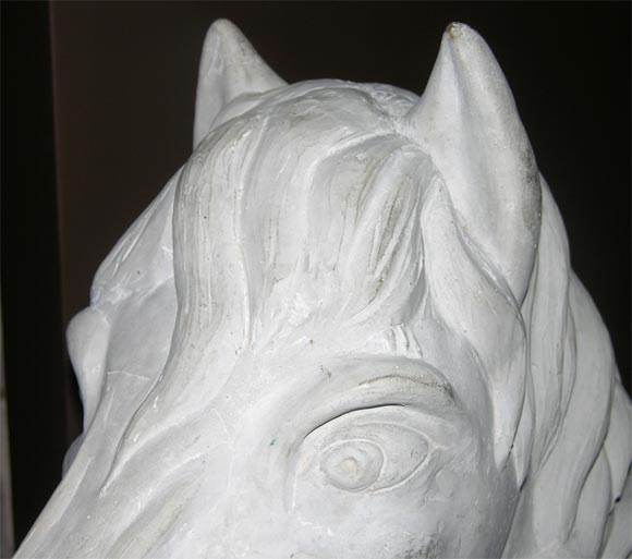 Concrete Horse Head In Good Condition In New York, NY