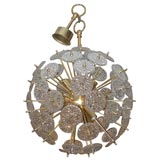 Brass Sputnik with Glass Flowers