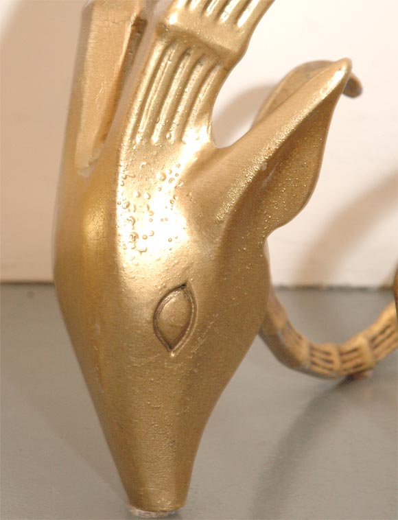 20th Century Gilded Rams Heads