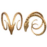 Large Gilded Rams Heads