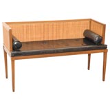 Baker Caned Leather Bench