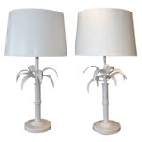 Pair of Metal Leaf Lamps