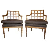 Pair of Geometric Arm Chairs