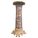 18th Century Mandarin Vase with a later gilt bronze mounting