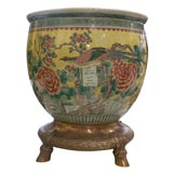 Antique Large Chinese "Famille Verte" Jardinere, c. 1860