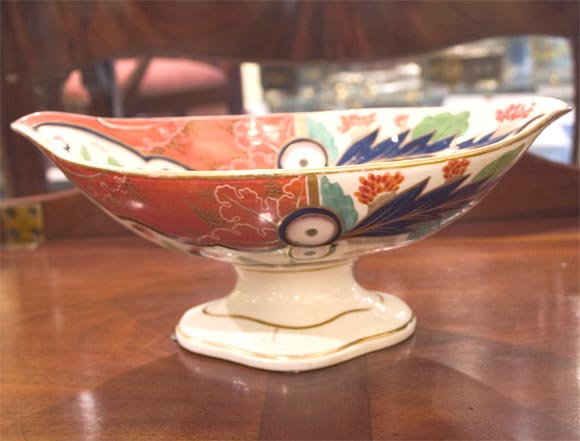 Coalport porcelain comport, painted and gilt in vibrant Japanese style. c. 1810<br />
<br />
<br />
IMPORTANT: We are just now placing our inventory online through www.1stdibs.com, and it will naturally take a while to put 7,500 pieces of