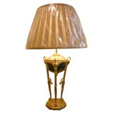 Elegant Bronze Empire-Style Lamp, c. 1870