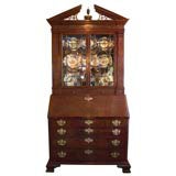 Exquisite "Chinese" Chippendale-Design Bureau Bookcase