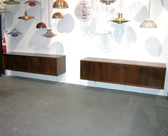 Wall Mounted Rosewood Sideboard by Hans Wegner
