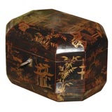 Chinese Black Lacquer Tea Caddy