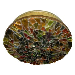 A French Colored Glass and Resin Plafonnier.