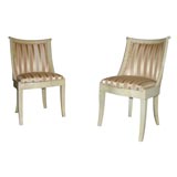 Pair of Goat Skin High Back Chairs in the style of K. Springer