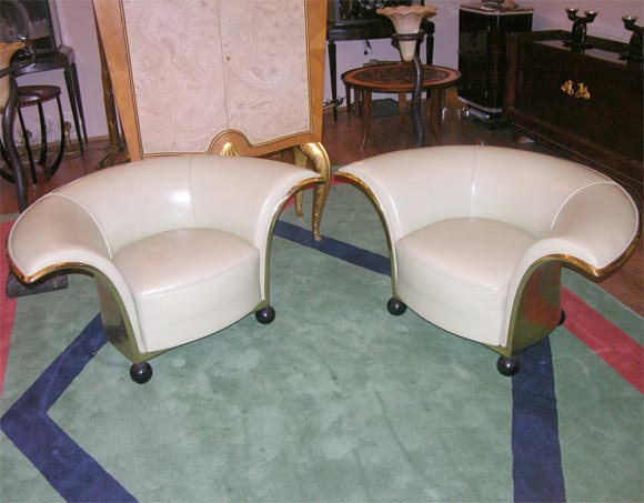 Francese Coppia di spettacolari poltrone francesi Art Déco in vendita