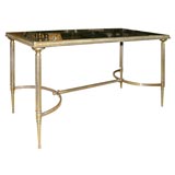 1940
s Brass and Black Glass Coffee Table