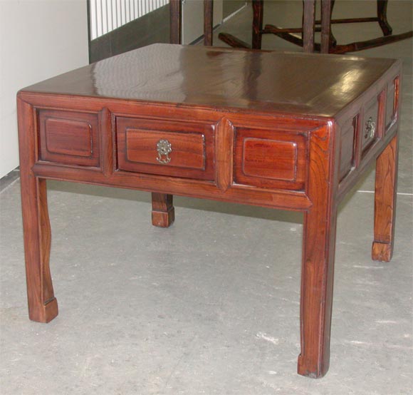 Late 19thC. Q'ing Dynasty Ningbo Jumu Wood 4 Drawer Tea Table