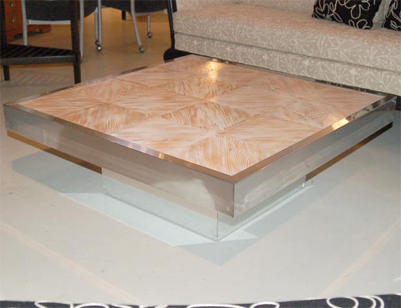 Aluminum and Parquet Coffee Table 2
