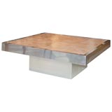 Aluminum and Parquet Coffee Table