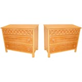 Pair of Wood & Rattan Dressers