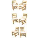 Set of 6 Brown Jordan Rattan Dining Chairs