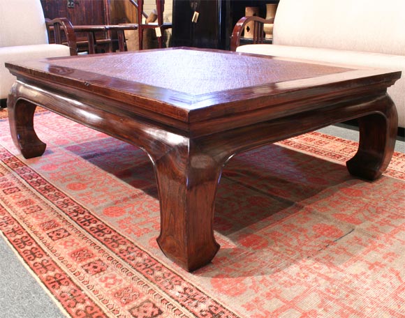 Low Table with Woven Cane Top