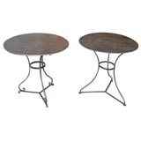 Pair of Polished Steel Bistro Tables