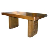 Oak Extending Dining Table by Charles Dudouyt Oak Extending Dining Table by Charles Dudouyt