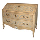 French Provincial Style Carved & Painted Walnut Desk