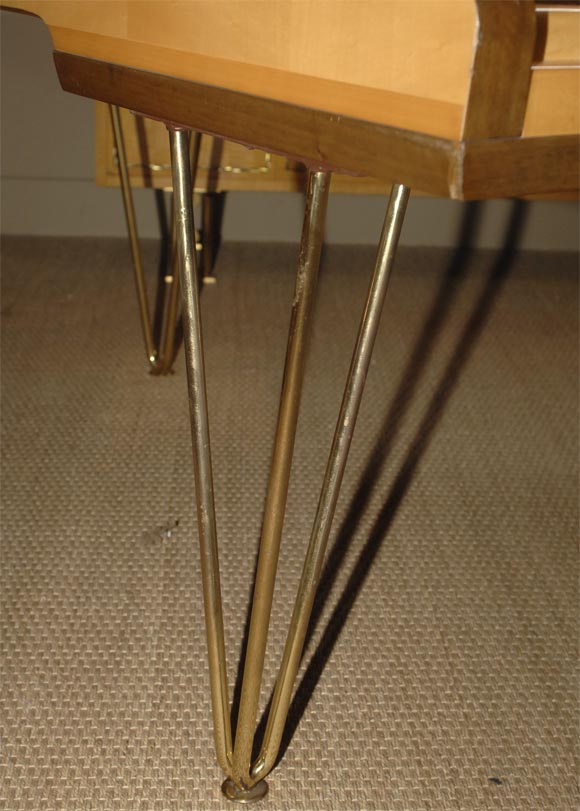 Mid Century fruitwood Sauter piano and stool 3