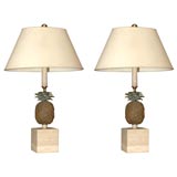 Vintage "Ananas Feuillage" pair of table lamps