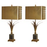 Bronze pair of table lamps by La Maison Charles
