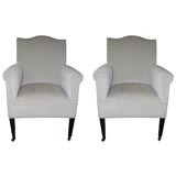 Pair of  Small Scale Armchairs with Tapered Legs