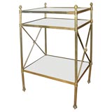 Three Tier Etagere with Black Glass Shelves