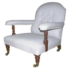 English 19th c. Open-Arm Club Chair