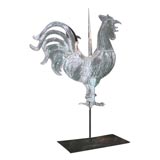 Important 19th c. Impressive Full-Bodied Rooster Weathervane