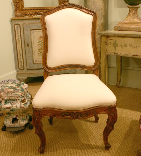 Regence Side Chair, Upholstered Seat and Back, Carved Frame