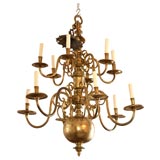 Antique 19th C. Brass Chandelier