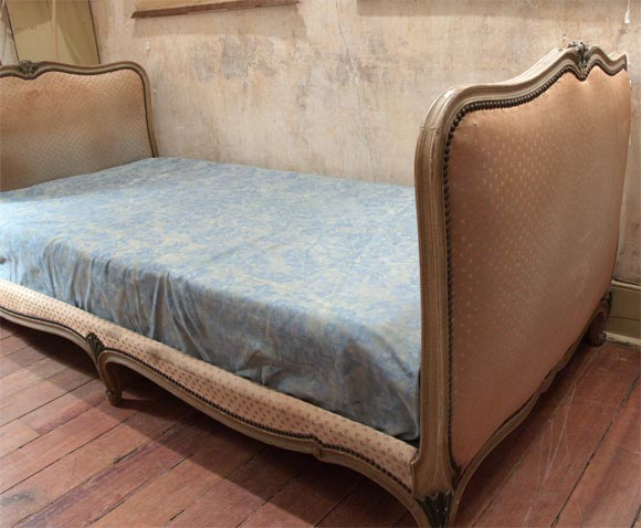 French Carved Polychromatic Louis XV Day Bed (upholstery removed)