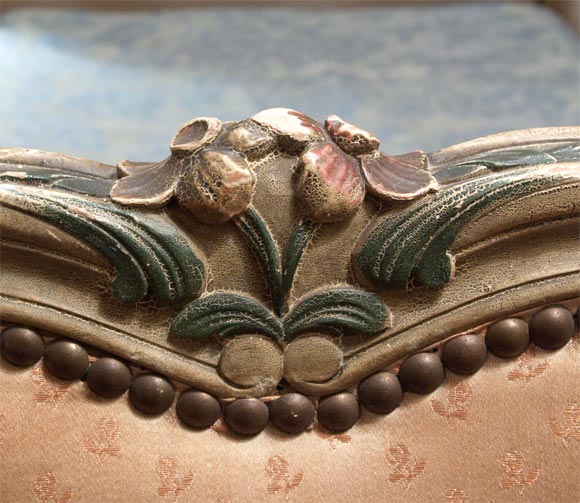 Wood Carved Polychromatic Louis XV Day Bed (upholstery removed)