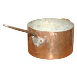English copper & brass two-handled pan