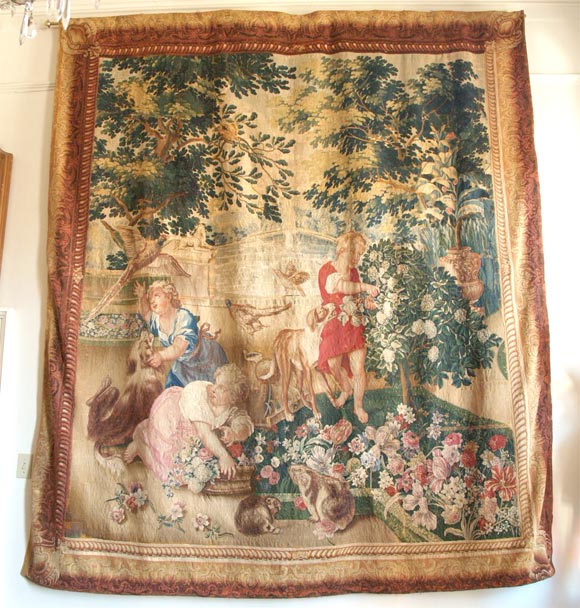 17th c Tapestry of Spring by Charles Le Brun by the Gobelin workshop. Most Magnificent Tapestry like a painting