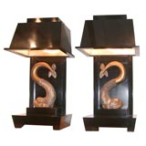 PHENOMENAL PAIR OF LAMPS IN THE STYLE OF JAMES MONT