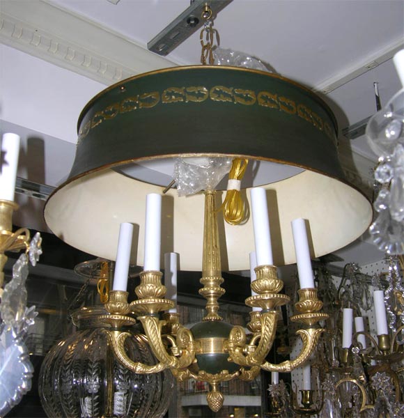 chandelier in bronze with handchiselled detailing