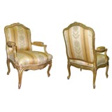 Pair of Louis XV style Fauteuils by Jansen