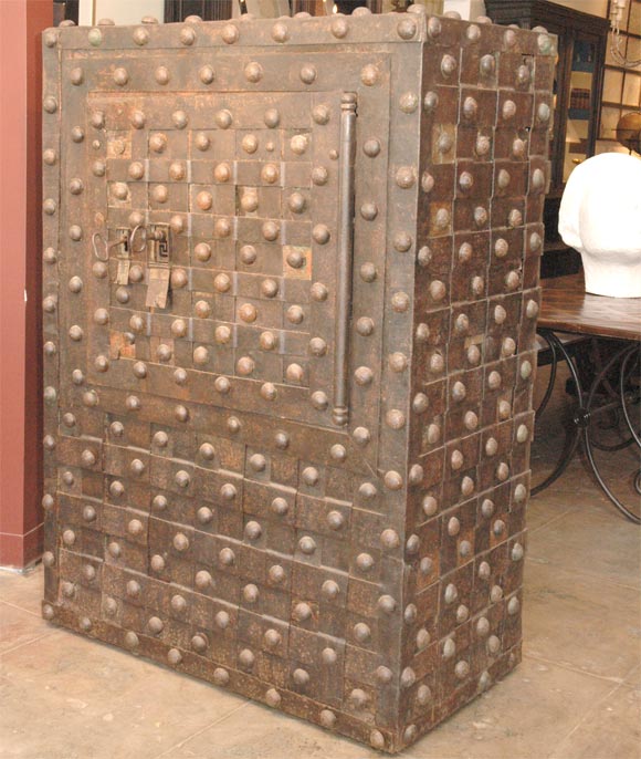 Magnificent 18th Century Riveted Iron Safe from the Dutch East India Company.<br />
Double Locks with Original Keys in perfect working order.
