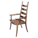 Hand crafted Walnut ladder back chair, John Nyquist