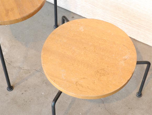 Set of 3 mahogany & iron nesting stools, Luther Conover 3