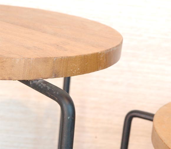 Set of 3 mahogany & iron nesting stools, Luther Conover 4