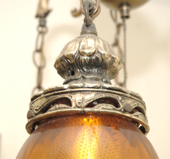 vintage amber hanging lamp